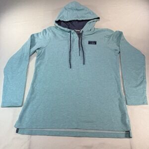 LL Bean Women's Soft Cotton Rugby Hoodie Sweatshirt Mint Size Small